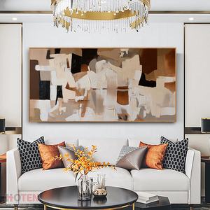 Lienzo abstracto pintado a mano, arte <span class=keywords><strong>de</strong></span> pared para sala <span class=keywords><strong>de</strong></span> estar, pintura <span class=keywords><strong>al</strong></span> óleo, Naturaleza muerta con diseño <span class=keywords><strong>de</strong></span> paisaje, sin marco y fácil <span class=keywords><strong>de</strong></span> montar - Product Image 3