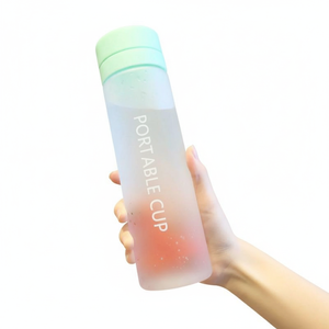 Botella de Agua Deportiva de Viaje de Plástico Transparente Esmerilado Ecológico de Moda Unisex Coreana - Product Image 1