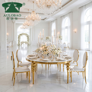 Nuevo Modelo de Muebles de Comedor, Silla de Boda de Lujo en Acero Inoxidable y Cuero Blanco - Product Image 4