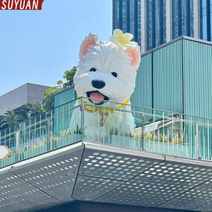 Patung Dekoratif Maskot Pusat Perbelanjaan Luar Ruangan Ramah Lingkungan, Ukuran Besar, Elegan, Terbuat dari Fiberglass, Buatan Tangan, Anjing West Highland - Product Image 2