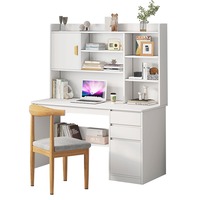 Bureau d'ordinateur à domicile ergonomique et durable avec étagère intégrée pour étudiant, design simple pour chambre à louer ou chambre à coucher