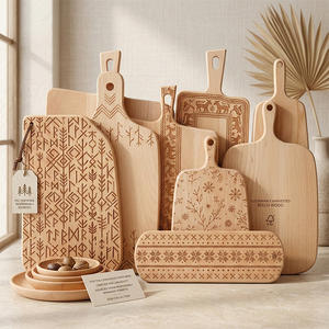 Tabla de <span class=keywords><strong>Quesos</strong></span> de Madera de Haya con Grabado de Runas Antiguas, Decoración de Cocina con Grabado Láser, Tabla de Cortar de Madera de Haya - Product Image 1