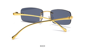 2025 piccoli occhiali da sole senza montatura uomo donna moda trasparente occhiali da sole eleganti senza cornice di guida occhiali da viaggio - Product Image 6