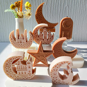 J10-353 כוכב הירח תבנית נר סיליקון עבור eid מובארק קישוט עובש jesus - Product Image 1