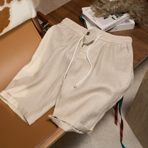 Pantaloncini <span class=keywords><strong>Cargo</strong></span> Estivi Traspiranti in <span class=keywords><strong>Lino</strong></span>, Multi-Tasca, Casual, da Palestra, per Uomo, 5 Pollici, Personalizzabili con Logo - Product Image 3