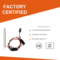 Aktuator Linear Elektrik Mini 7.4V DC, Stroke 10-30mm, Tahan Air IP56, Kontrol PWM, Limit Switch, Baja Tahan Karat 304 untuk Rumah Pintar