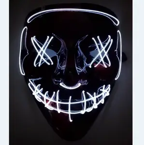 Led Del Partito di Halloween Neon Maschera Fluorescente In The Dark Mascherina di Orrore Incandescente Maschera di Spurgo