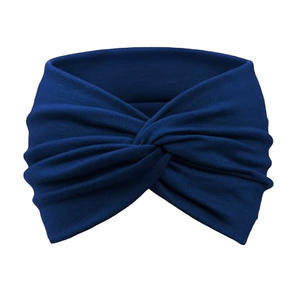 Bandeau de sport bohème décontracté à imprimé, large bandeau élastique uni à nœud croisé, bandeaux pour cheveux pour femmes, 18 cm - Product Image 3