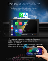 Radio Android Auto Carplay con Pantalla Táctil, Estéreo para Auto, USB, Aux, MP3 con Pantalla Automática