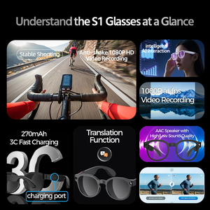 Lunettes intelligentes avec Wi-Fi Direct, transfert rapide pour photos, vidéos et appels, monture en plastique et titane, fonction caméra unique - Product Image 4