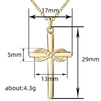 Article populaire : Collier pendentif crucifix Nafu à lanières croisées, en cuivre écologique, élégant, avec symbole de l'infini, pour couples