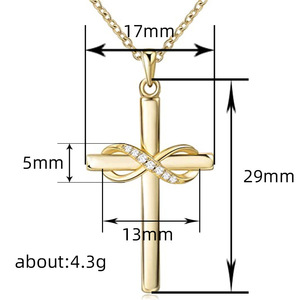Article populaire : Collier <span class=keywords><strong>pendentif</strong></span> crucifix Nafu à lanières croisées, en cuivre écologique, é<span class=keywords><strong>l</strong></span>égant, avec symbole de <span class=keywords><strong>l</strong></span>'<span class=keywords><strong>infini</strong></span>, pour couples - Product Image 5