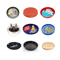 Plateau de service rond en plastique noir antidérapant avec poignée, personnalisable avec logo, idéal pour la restauration rapide et les bars, pour le Cambodge (Killian's)