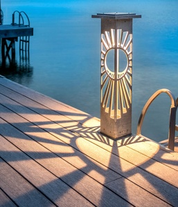 Lampe murale extérieure Corten Steel Lighting Blis ronde en corten IP65 led 15W - Product Image 1