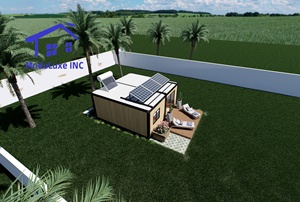 Casa contenedor de habitación de cristal de Sunroom ensamblada en miniatura desmontable Modular prefabricada de lujo moderna de alta calidad - Product Image 3