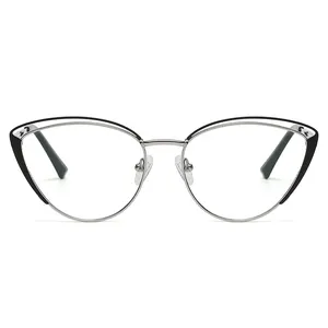 Supplier New Arrival Streamlined Oval Metal Eyewear Anti-radiation Eyeglasses Computer Reading Blue Light Blocking Glasses