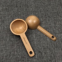 Natuurlijke houten maatschepjesset voor koffiebonen, poeder, thee, suiker en droge voedingsmiddelen, voor portiecontrole