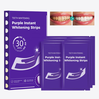 Bandes blanchissantes multi-usages violettes pour les dents, soin buccal, produit blanchissant pour les dents, bandes blanchissantes à la menthe poivrée, pâte dentifrice pour dents sensibles
