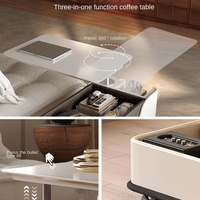Table basse moderne, simple et multifonctionnelle pour le levage de la roche, chariot à roues mobile MDF Table d'appoint pliable pour le salon