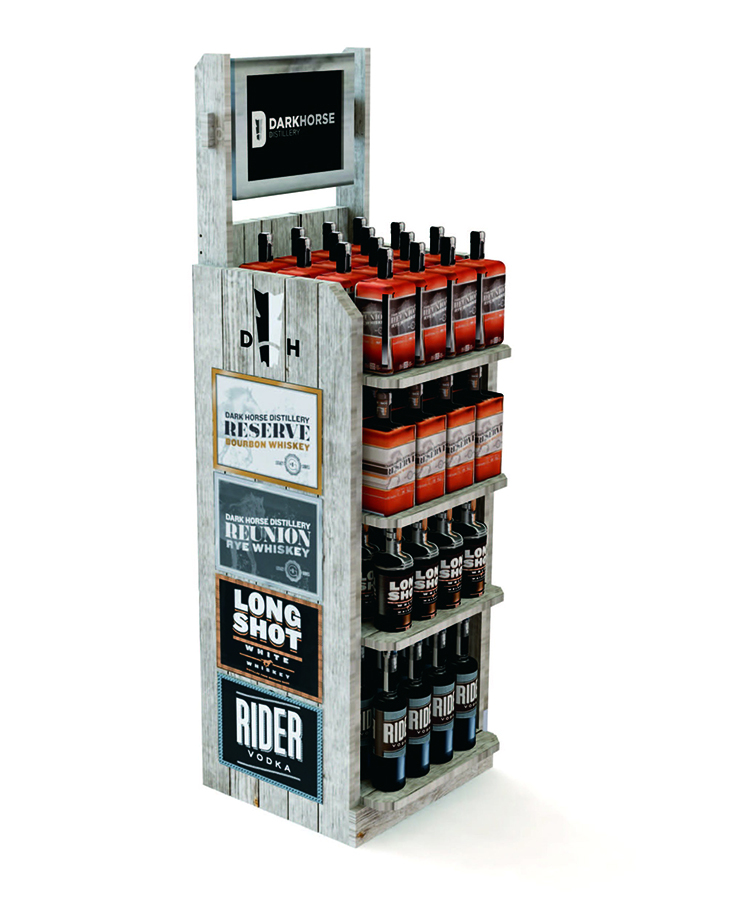 Customized Vintage Display Stand Pinewood Wine Display Rack for Liquor Store — view 5