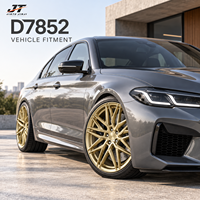 Jantes forgées multi-rayons dorées, finition polie profonde avec baril brossé concave, 18-22 pouces, 5x112, en alliage 6061-T6 pour BMW, Audi, Mercedes-Benz