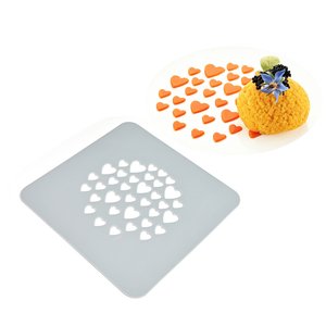 Plantilla Decorativa para Pasteles en Forma de Corazón, Molde Cuadrado para Hornear, Hoja con Patrón de Repostería para Postres y Fondant - Product Image 1