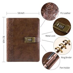 Personnalisé A5 Journal Journal <span class=keywords><strong>De</strong></span> Serrure <span class=keywords><strong>À</strong></span> Combinaison Numérique En Cuir Cahier <span class=keywords><strong>À</strong></span> Spirale - Product Image 3