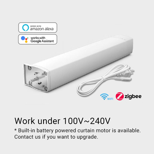 Điện thông minh Rèm theo dõi Wifi điều khiển từ xa uốn cong cơ giới <span class=keywords><strong>Curtain</strong></span> tay đường sắt cho Vòng cửa sổ - Product Image 4