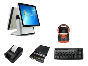 Low Price 15+11.6'' Inch Dual Screen Cash Advertising Terminal Monitor Pos System