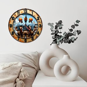 Round Wooden Wall <b>Clock</b> 25x25cm Contemporary Minimalist Quartz Silent <b>Mechanism</b> Household Decorative <b>Clock</b> - Product Image 3