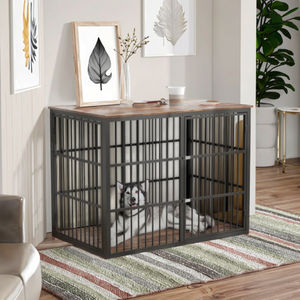 <span class=keywords><strong>Cage</strong></span> à chien en bois moderne XXL avec 3 portes, <span class=keywords><strong>cage</strong></span> combinée robuste pour chiens moyens/grands, utilisation en salon - Product Image 5