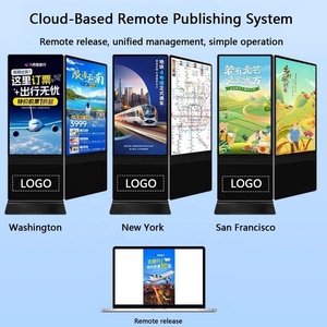 Écran publicitaire numérique <span class=keywords><strong>double</strong></span> face de 65 pouces avec <span class=keywords><strong>support</strong></span> de sol tactile, anti-reflet, compatible SDK pour la publicité en magasin - Product Image 2