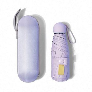 Sombrilla Plegable Portátil Mini con Protección UV y Refugio, Tipo Cápsula - Product Image 1