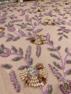 ผ้าปักลูกปัดด้วยวัสดุพลอยเทียมมาใหม่สำหรับชุดเดรสกูตูร์ชุดราตรีแฟชั่นเจ้าสาว - Product Image 2