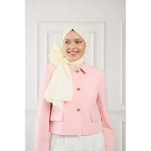 ผ้าพันคอขนสัตว์ผ้าฝ้ายสีงาช้าง - Product Image 2