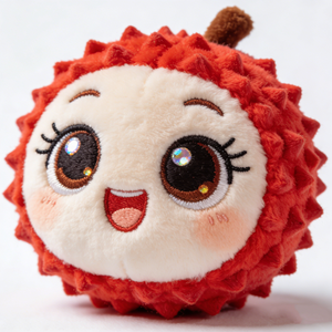 Peluche de rambutan personalizado, juguete de peluche de fruta tropical con púas, muñeco de rambutan rojo, almohada de peluche de fruta, fruta exótica de dibujos animados - Product Image 1