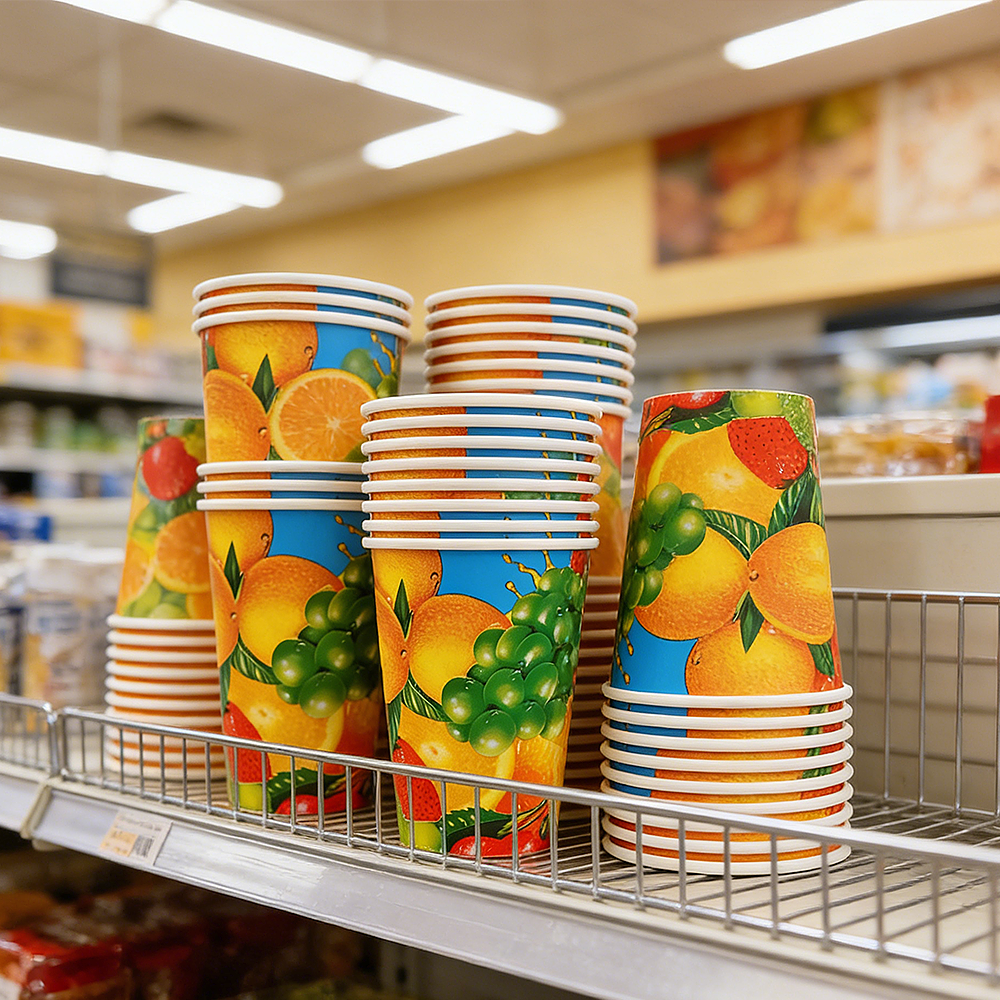 Disposable Food Grade Biodegradable 7 oz Single Wall Paper Cups Food Grade PE Coating Custom Color Logo for Hot/Cold Beverages