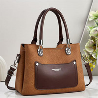 Sac fourre-tout imperméable en PU grande capacité avec design color block, forme carrée, fermeture éclair, pour femmes, usage quotidien et voyage