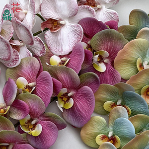 Phalaenopsis Orchids 9 Heads Silk <b>Artificial</b> <b>Flowers</b> For Wedding Hotel Decoration Photography Props - Product Image 2