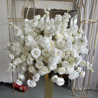 Bunga Bola Artifisial IFG 3D Grosir Ukuran Besar 80cm Warna Putih Krem Gading Romantis untuk Dekorasi Centerpieces Pernikahan