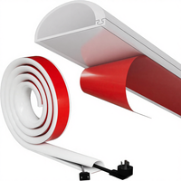 Gaine de câbles flexible en silicone blanc Conwang, auto-adhésive, pour 2-3 câbles électriques, cache-câbles TV, mur, 1m, Chine
