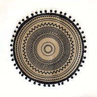 Set de table rond en jute imprimé style bohème, antidérapant, résistant à la chaleur, pour restaurant et maison