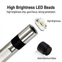 Lampe torche d'identification de jade UV 365nm en acier inoxydable DUNFBIRD, IP54, rechargeable, faisceau spot 100-200M, logo personnalisé, professionnelle