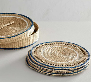 Set de 6 napperons ronds en jonc de mer, tapis de Table tissé résistant à la chaleur naturelle pour Table - Product Image 3
