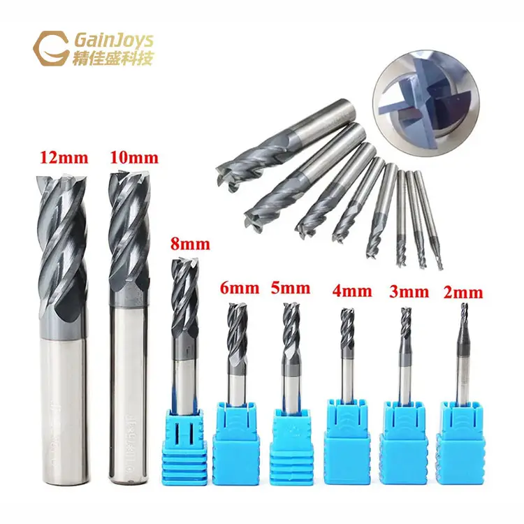 İyi fiyat Tungsten karbür katı End Mill CNC Router freze kesiciler çimentolu karbür uçları karbür Endmills üretici teklif