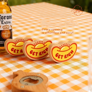 Puselife tùy chỉnh thân thiện với môi tre mở chai Keychain bền vững đa sử dụng bia mở - Product Image 4