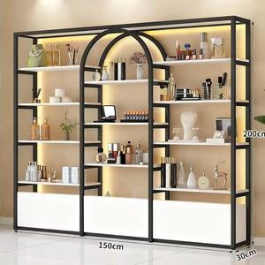 Lighted Multi Layer Display <b>Cabinet</b> for Salon Beauty Parlor Holds Nail Polish Gel Cosmetics Commercial Storage Shelf - Product Image 3