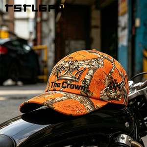 Casquette de baseball structurée à 6 panneaux avec logo personnalisé, motif camouflage, patch en caoutchouc, chapeau de chasse à motif arbre, vente en gros, fabricant - Product Image 2