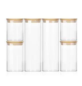 Ensemble de 5 pots de conservation en verre modernes avec couvercle à boucle, qualité alimentaire, sans BPA, compatibles congélateur, pour biscuits, camping, comptoir de cuisine - Product Image 6