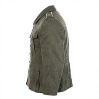 Tunique en laine pour homme, manches longues, boutonnée sur le devant, veste uniforme vintage, hiver, respirante, imperméable, écologique, réversible, coupe-vent